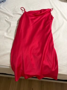 Super down Hot Pink Silk Mini Dress Never Worn